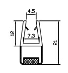 HOPA - Magnetický těsnící profil 90°, na sklo 6mm, délka 2 bm BT308GB4