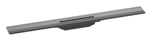 HANSGROHE - RainDrain Flex Lineární sprchový žlab s nerezovým roštem 800, ke stěně, zkrátitelný, kartáčovaný černý chrom 56051340