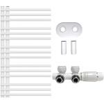 CERANO Koupelnový radiátorový set Burke - ústřední vytápění - asymetrické připojení 50 mm - 348W - bílá matná - 900x500 mm