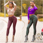 Sexy kožené kalhoty 2348 - Koucla 44 zelená