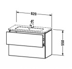 DURAVIT - L-Cube Umyvadlová skříňka 55x82x39 cm, 2 zásuvky, bílá mat LC625701818