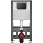 CERANO - Kompletní WC set Basic/Dure - bílá lesklá - WC tlačítko Maxio/Černá - volně stojící - předstěnová instalace - 51x35 CER-8050BD85911