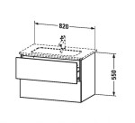 DURAVIT - L-Cube Umyvadlová skříňka 55x82x48 cm, 2 zásuvky, lesklá bílá LC624102222