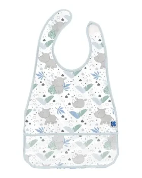 KikkaBoo Bryndák plastový s kapsou Savanna Pattern Blue / Rozměry: 28.5 x 46 cm / Vhodné pro děti od 4 měsíců (31303030040KB)