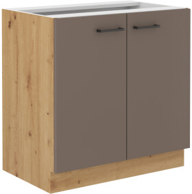 Spodní skříňka Bolonia 80 D 2F BB Barva korpusu: Dub artisan, Barva dvířek: Truffle Grey