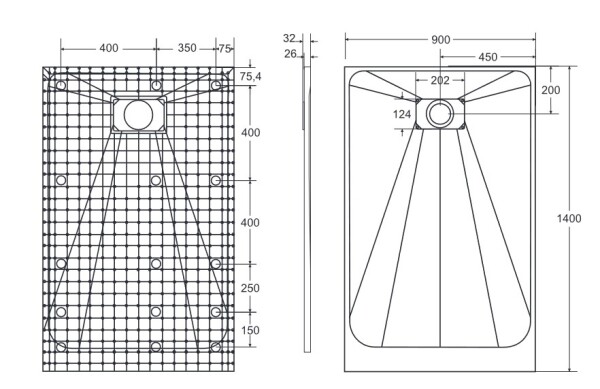 BESCO - Obdélníková sprchová vanička VEXO - černá - Barva - Černá , Nožičky k vaně - Bez nožiček, Rozměr A - 140, Rozměr B - 90 VEXOOBD1490B