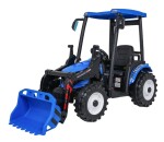 Mamido Dětský elektrický traktor MEGA D68 24V s přívěsem modrý