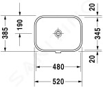 DURAVIT - Happy D.2 Umyvadlo zápustné 480x345 mm, bez otvoru pro baterii, s WonderGliss, alpská bílá 04574800001