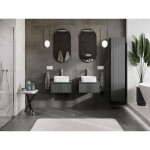 MEXEN/S - Rivel koupelnová skříňka pod umyvadlo 50 cm s deskou, 1 šuplík, reliéf , grafit mat 91A20-05023-1-BFC66