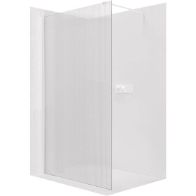 CERANO Sprchová zástěna Walk-in Onyx Cube L/P - 8 mm - hranatá vzpěra - bílá matná, rýhované sklo - 90x200 cm