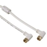 Hama SAT kabel bílá / F-vidlice - F-vidlice / 95 dB / 1.5 m / kolmé konektory / 3* (122510-H)