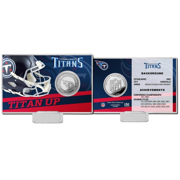 Mince Tennessee Titans NFL Team History Highland Mint Silver Coin Card