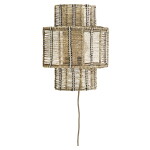 MADAM STOLTZ Nástěnná lampa Seagrass, přírodní barva