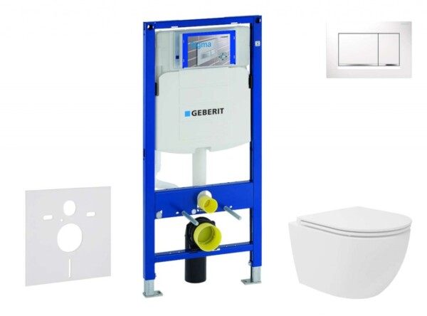 GEBERIT - Duofix Set předstěnové instalace, kompaktního klozetu Oudee Vortex a sedátka softclose, tlačítko Sigma30, bílá/chrom SANI11CA3164