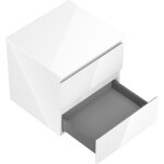 MEXEN/S - Orio koupelnová skříňka pod umyvadlo 50 cm s deskou, 2 zásuvky, bílá lesk 91A10-05047-2-BFFC00
