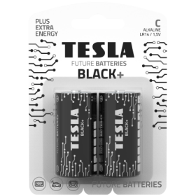 TESLA BLACK+ alkalická baterie C 2ks / LR14 / malý monočlánek / blister         (14140220)