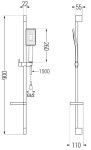 MEXEN/S - DS54 posuvný sprchový set, černá 785544583-71