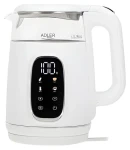 Adler AD 1305 bílo-stříbrná / Rychlovarná konvice / 2200 W / 1,7 L / regulace teploty 40–100 °C / udržení teploty (AD 1305ws)