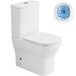 CERANO - WC kombi Hugo, Rimless - bezokrajové splachování + Slim/SoftClose sedátko - spodní/zadní odpad - bílá lesklá - 63,5x35,5 CER-538759
