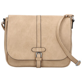 Trendy dámská koženková crossbody kabelka Relinda, béžová