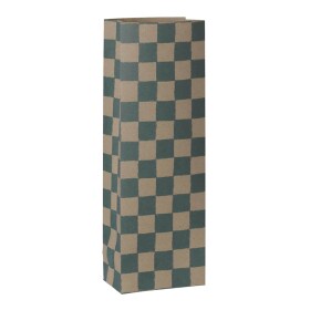 Maileg Papírový sáček Checker Petrol 26,5 cm – set 5 kusů, zelená barva, papír