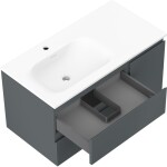 MEXEN/S - Orio koupelnová skříňka 90 cm s umyvadlem Vela levá, 2S, 1D, grafit mat/bílá mat 91A13-09047-3-BBFFF66-W23L01