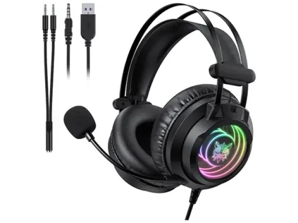 ONIKUMA X80 černá / Herní sluchátka / USB / jack 3.5 mm / RGB / mikrofón (X80)