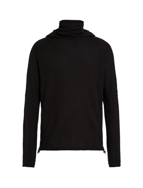 ICEBREAKER Mens Merino 400 RealFleece Grid Pulover Hood, Black (vzorek) velikost: M