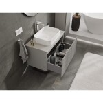 MEXEN/S - Rivel koupelnová skříňka pod umyvadlo 80, 1 šuplík, reliéf , šedá mat 91A20-08047-1-BF62