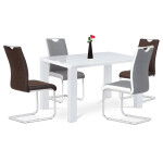 Jídelní stůl 135x80x76 cm, vysoký lesk bílý