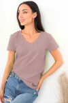 Dámské tričko Serek s krátkým rukávem hnědé - Off Pink 46