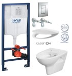 Rapid SL pro závěsné WC 38528SET s chromovou deskou + WC CERSANIT CLEANON PARVA + SEDÁTKO 38772001 PA2