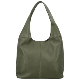 Stylová dámská kožená kabelka na rameno Hayley, tmavě zelená