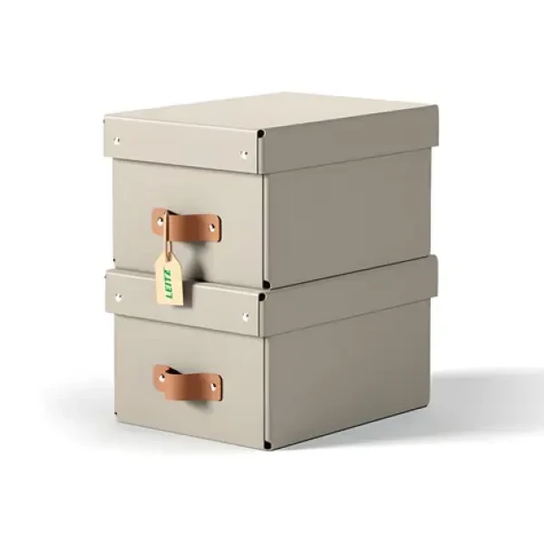 Leitz Puro S pískově béžová / Úložný box / karton / 7 l / 2 ks (61470012)