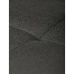 Lavice rohová, šedá látka v dekoru broušené kůže, černý kov