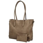 Stylová dámská koženková kabelka na rameno Elfryda, khaki