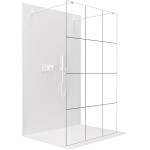 CERANO Sprchová zástěna Walk-in Onyx Duo L/P - 8 mm - hranatá vzpěra - bílá matná, industriální sklo - 150x200 cm