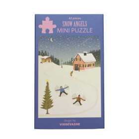 ViSSEVASSE Mini Puzzle Snow Angels 42 dílků, modrá barva, papír