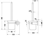 DURAVIT - D-Code WC štětka nástěnná, matné sklo/chrom 0099271000