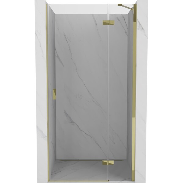 MEXEN/S - Mist-H sprchové dveře křídlové pravé 75, transparent, zlatá 8A5-075-000-50-00-P