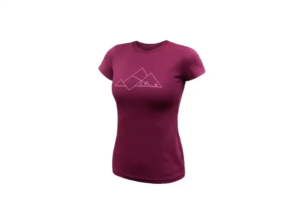 Sensor Coolmax Tech GEO MOUNTAINS dámské triko kr.rukáv lilla