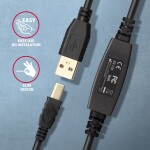 AXAGON ADR-210B Aktivní kabel USB-A 2.0 - USB-B 10m černá (ADR-210B)