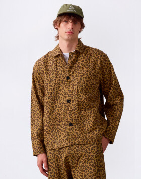 Service Works Patterned Easy Chef Shirt Brown Leopard L