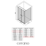 CERANO - Sprchový kout Antelo L - L/P - 6 mm - chrom, transparentní sklo - 84x100 - otočný CER-666841