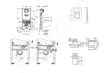 GROHE - Rapid SLX Set předstěnové instalace, klozetu a sedátka, tlačítka Skate Cosmopolitan S, Rimless, softclose 39603SET-KX