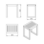 Gedy - HIMALAYA koupelnová stolička, 39,5x44,3x29,5cm, bambus 3072