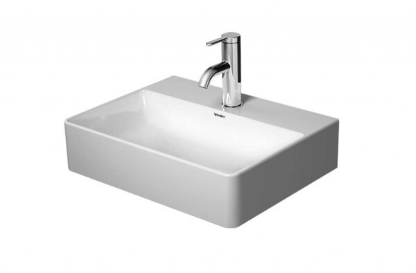 DURAVIT - DuraSquare Umývátko 45x35 cm, bez přepadu, s otvorem pro baterii, DuraCeram, WonderGliss, bílá 07324500711