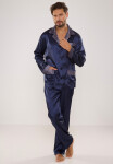 Pánské saténové pyžamo model 11329360 - De Lafense Barva: šedá, Velikost: 3xl