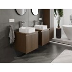 MEXEN/S - Rivel koupelnová skříňka pod umyvadlo 50 cm s deskou, 1 šuplík, reliéf , ořech 91A20-05047-1-BFC86