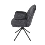 Židle jídelní a konferenční, černá látka v dekoru žíhaného sametu, kovové černé nohy